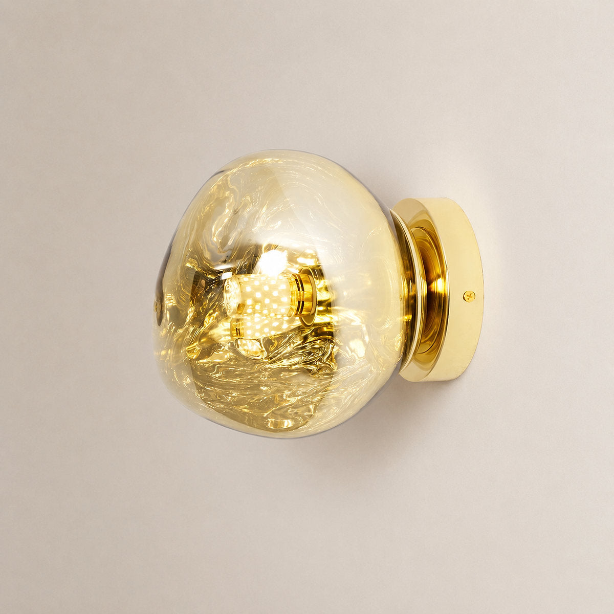Lava Wall Lamp, 7.1-Inch x H 7.5-Inch, Gold for Living Room