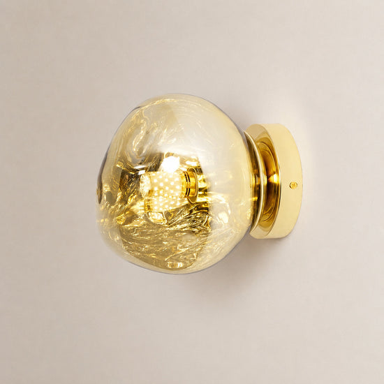 Lava Wall Lamp, 7.1-Inch x H 7.5-Inch, Gold for Living Room