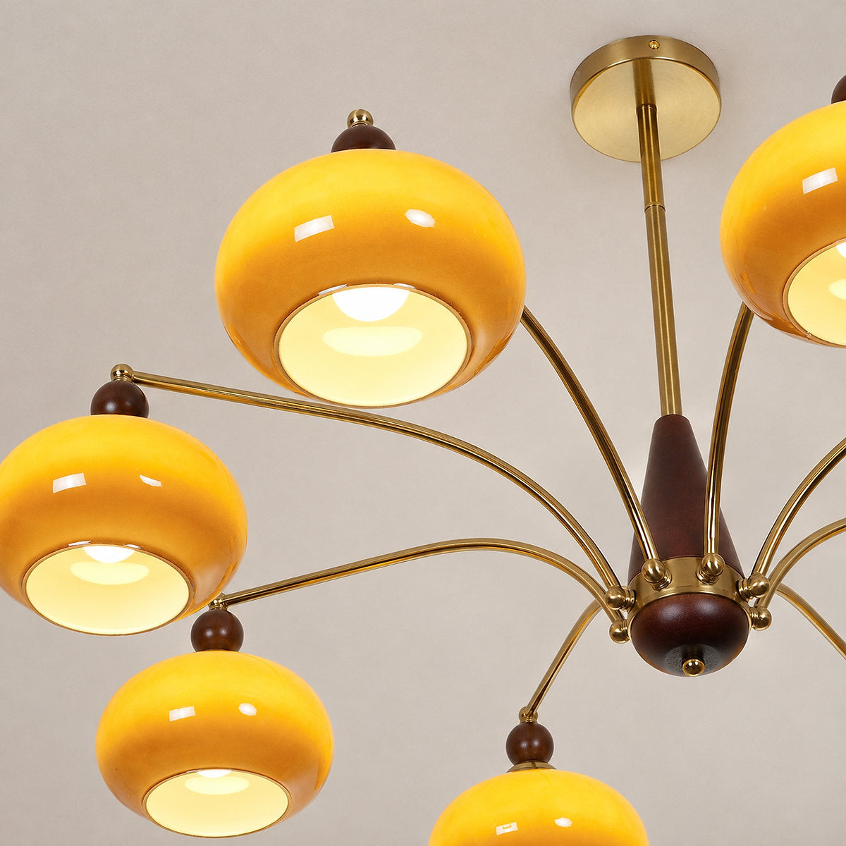 Tricolordeer Victorian Inspired Wood and Glass Chandelier