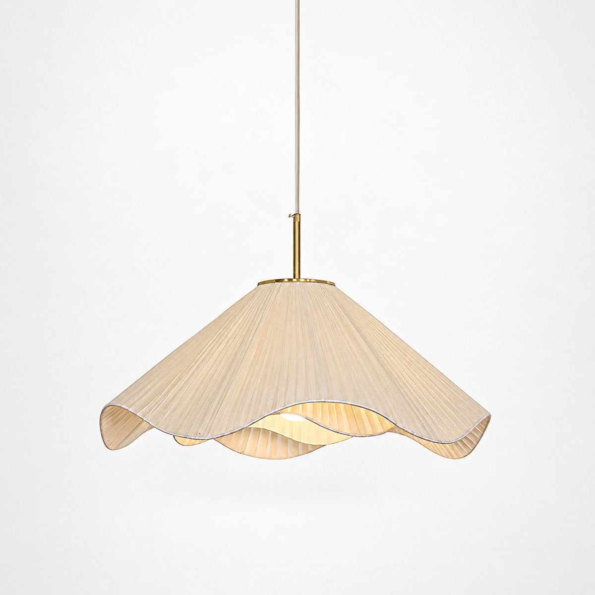Elara Pendant Light, 15.7-Inch x H 59-Inch, Beige & Gold for Dining Room & Living Room