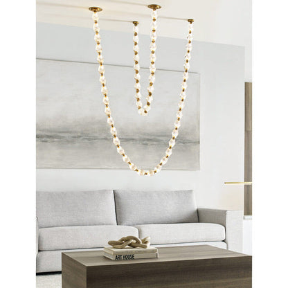 Luxury Crystal Beaded Long Chandelier for High Ceiling 12ft/10ft（customize）