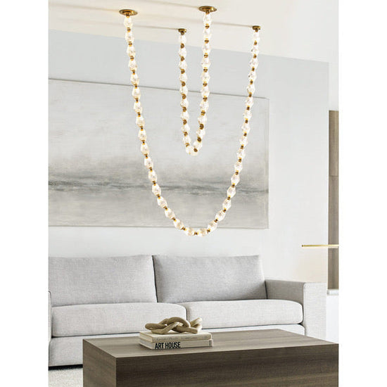 Luxury Crystal Beaded Long Chandelier for High Ceiling 12ft/10ft（customize）
