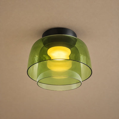 Tricolordeer Layered Tinted Glass Disc Ceiling Light