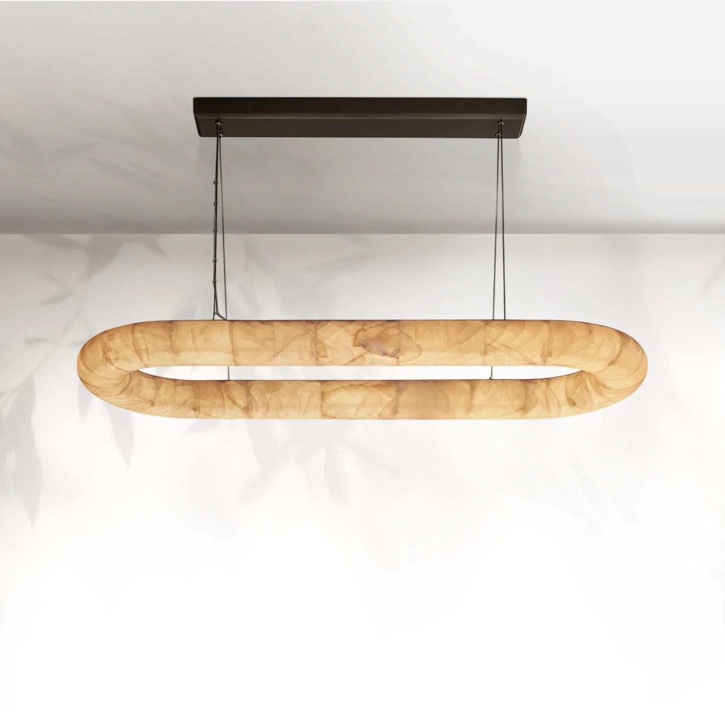 Rivaga Lisse Alabaster Oval Chandelier 57" 74"