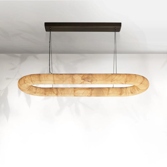 Rivaga Lisse Alabaster Oval Chandelier 57" 74"