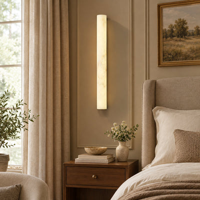 Luminara Alabaster Wall Lamp, L 1.9-Inch x W 2.9-Inch x H 19.7-Inch, White, Warm Light for Living Room & Dining Room