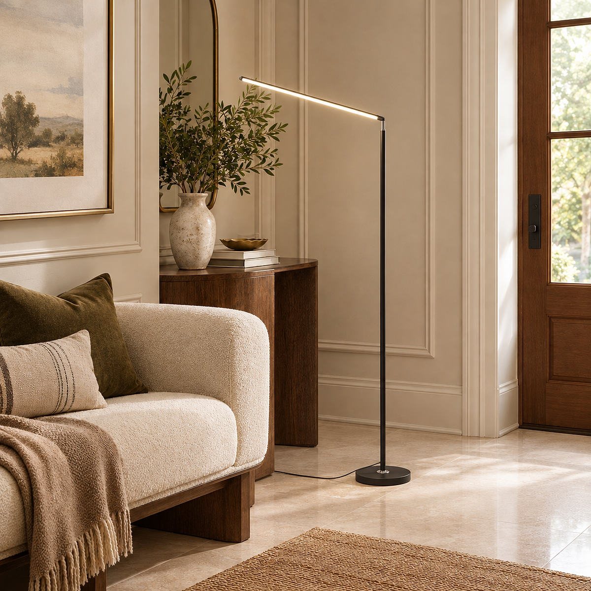 Linear Minimalist LED Reading Floor Lamp