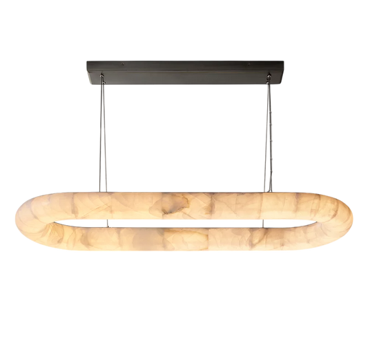 Rivaga Lisse Alabaster Oval Chandelier 57" 74"
