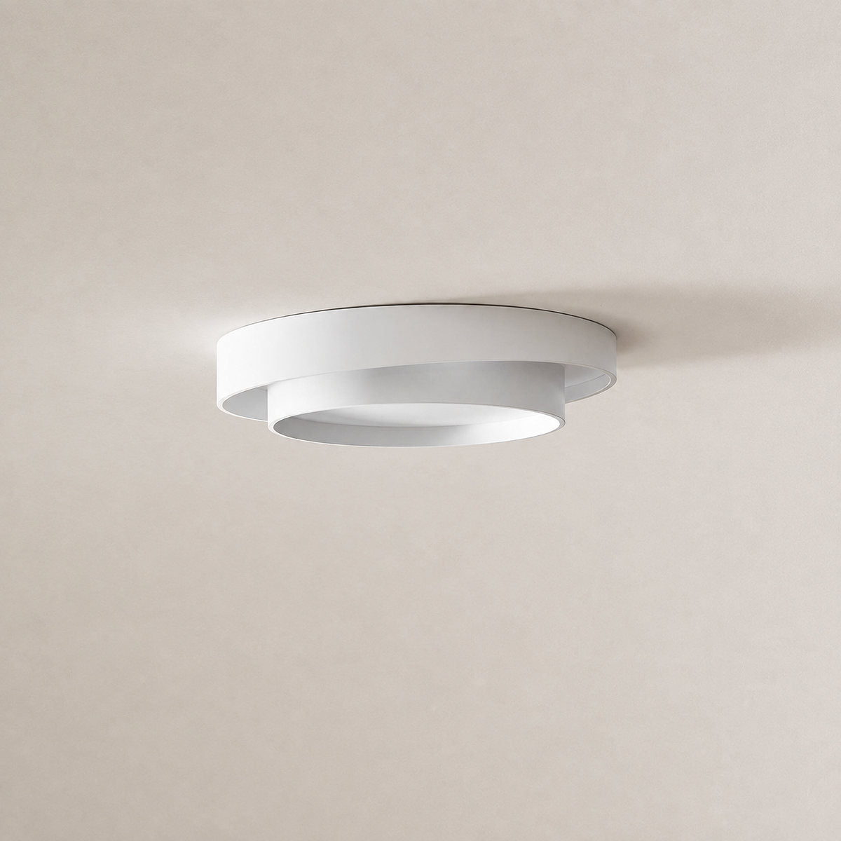 Melody Ceiling Light, 15.7-Inch x H 5.5-Inch, White, Warm Light for Living Room & Bedroom