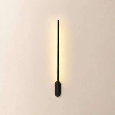 Stick Shaped Metal Wall Lamp, L 2-Inch x W 3.1-Inch x H 23.6~37.4-Inch, Brass, Triac Warm Dimming for Living Room