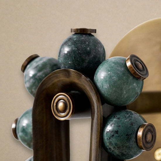 Ardora Wall Lamp, 5.5-Inch x H 24.4-Inch, Brass & Green for Living Room