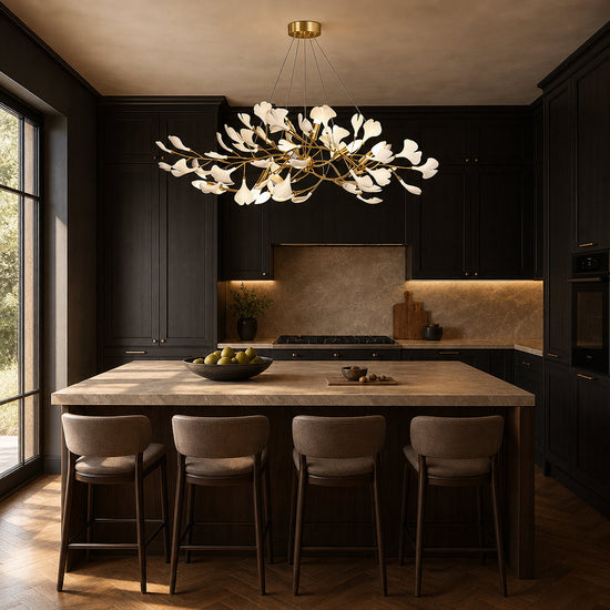 Porcelain Leaf Horizontal Branch Chandelier