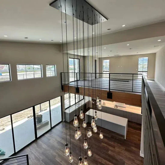 Soltaire Raindrop Glass Linear Chandelier 72"