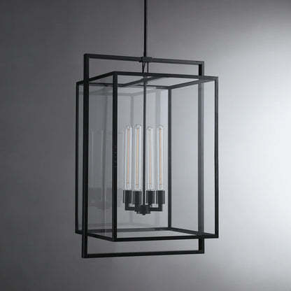 Bickman Glass Lantern Modern Pendant 26"34"