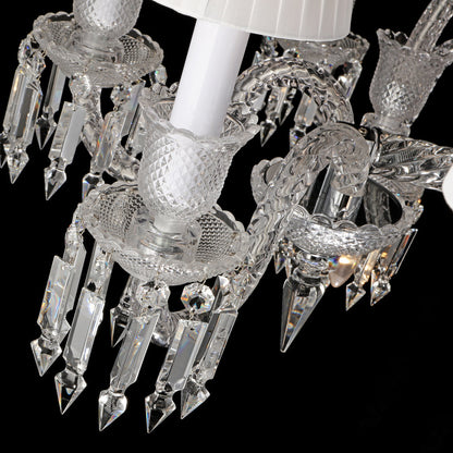 24 Lights Crystal Chandelier with Lampshades