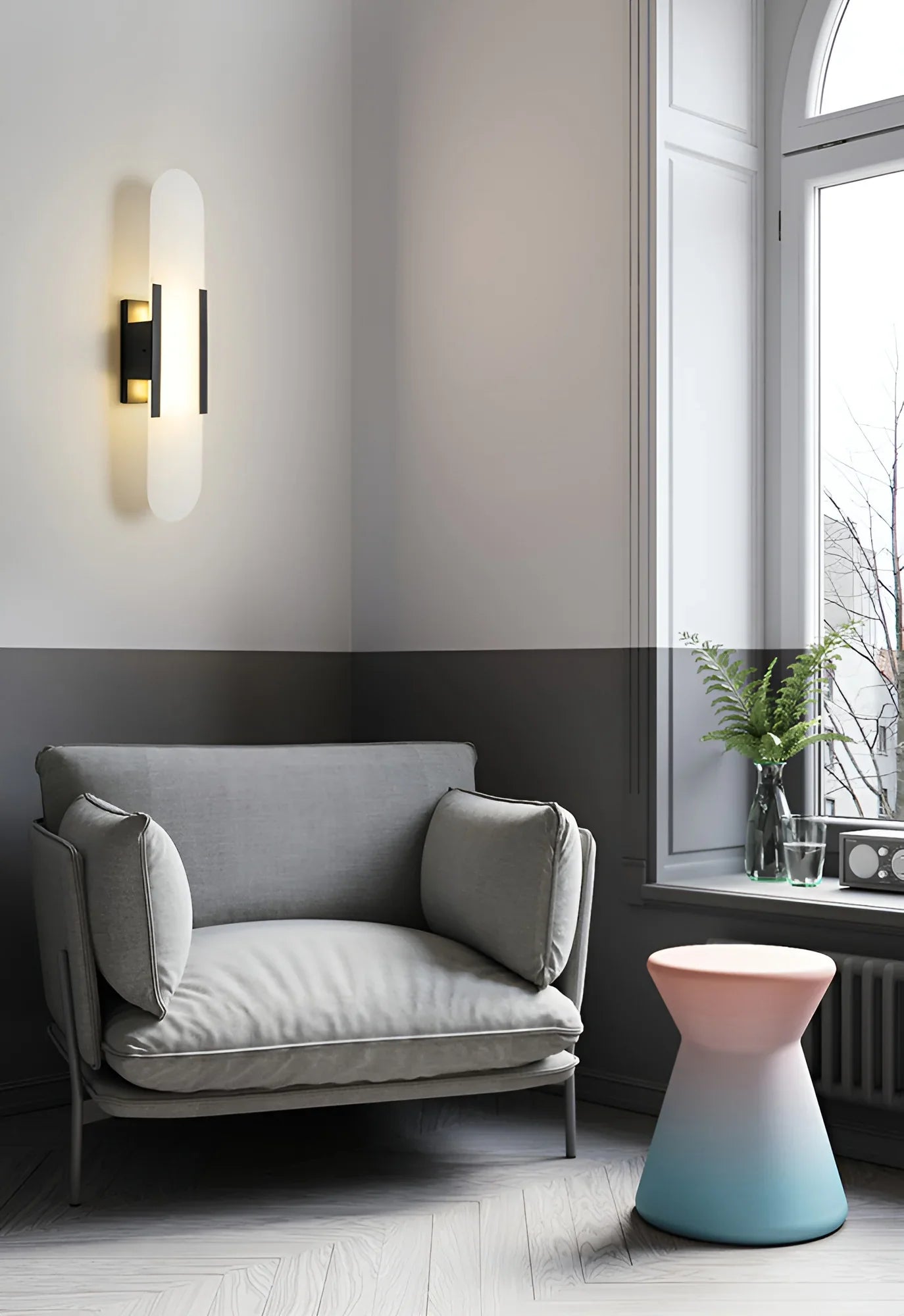 Modern Belange Elongated Alabaster Wall Lamp