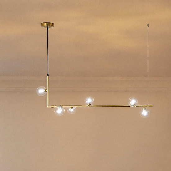 Geometric Linear Glass Sphere Chandelier