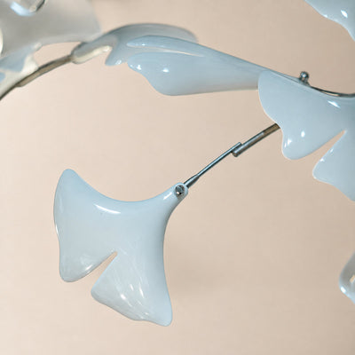 Tricolordeer Cascading Porcelain Leaf Spiral Chandelier