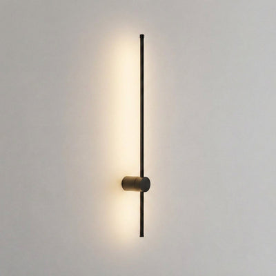 Linear LED Rechargeable Wall Lamp, 2.3-Inch x H 23.6~47.2-Inch, Black, Three-Color Light & USB Charging for Bedroom & Living Room