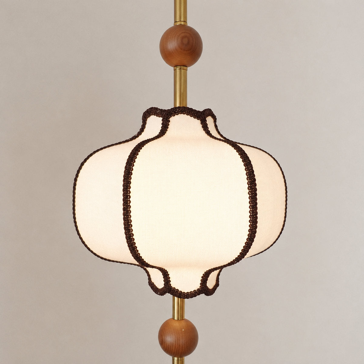 Tricolordeer Curved Metal and Wood Pendant Light