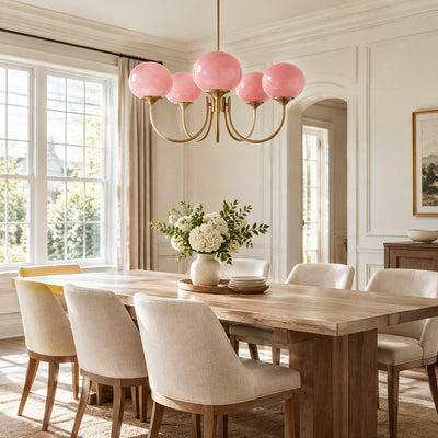 Hand-Sprayed Glass Multi-Light Chandelier
