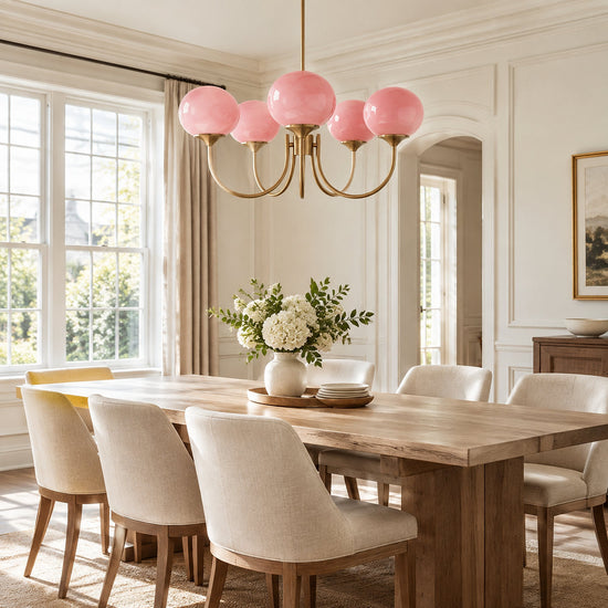 Hand-Sprayed Glass Multi-Light Chandelier
