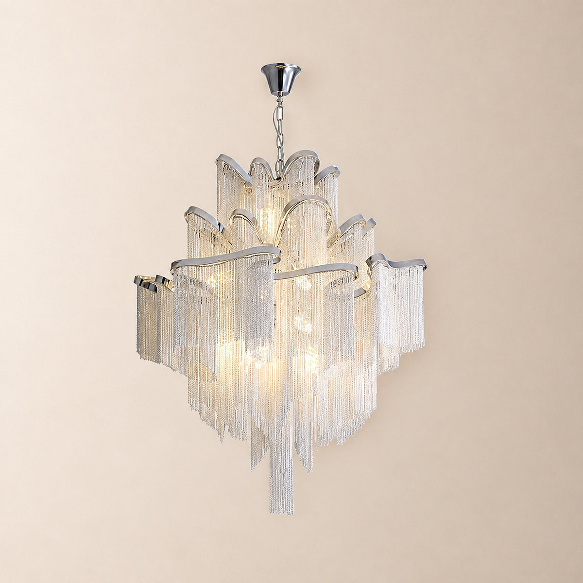 Tricolordeer Cascade Round and Linear Chandelier