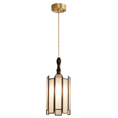 Artisan Glass and Wood Pendant Lamp for Dining Room & Living Room
