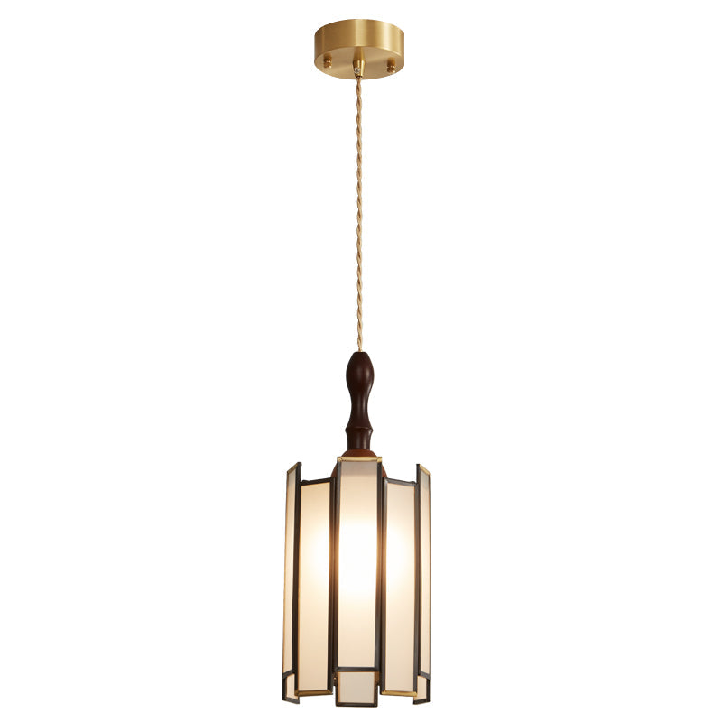 Artisan Glass and Wood Pendant Lamp for Dining Room & Living Room