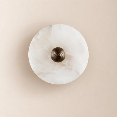 Nayra Alabaster Wall Lamp, 7.9~13.8-Inch, White & Bronze, Triac Warm Dimming for Living Room & Dining Room