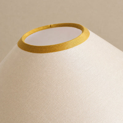 Tricolordeer Walnut Wood and Fabric Table Lamp