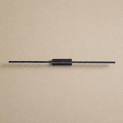 Metal Linear Mirror Wall Lamp, L 15.7~31.5-Inch x H 3.1-Inch, Black, Warm Light for Living Room & Dining Room