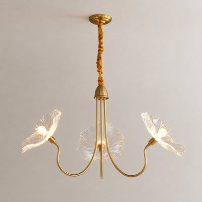 Tricolordeer Frosted Glass Gold Chandelier