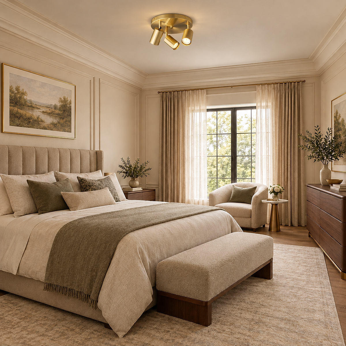 Barrel-Inspired Round Ceiling Light