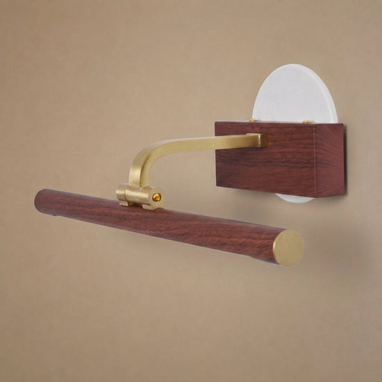 Walnut Color Linear LED Wall Lamp, 15.7~27.5-Inch x H 3.3-Inch, Walnut, Warm Light for Living Room & Dining Room