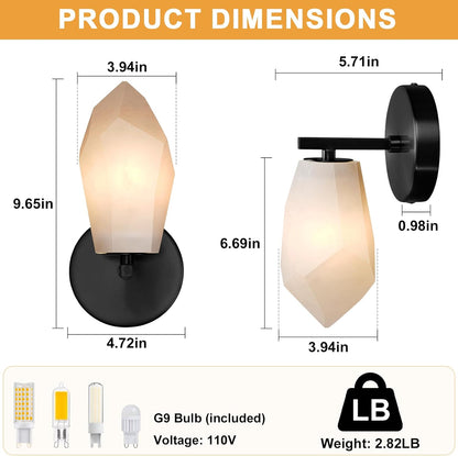 Black Alabaster Wall Sconce