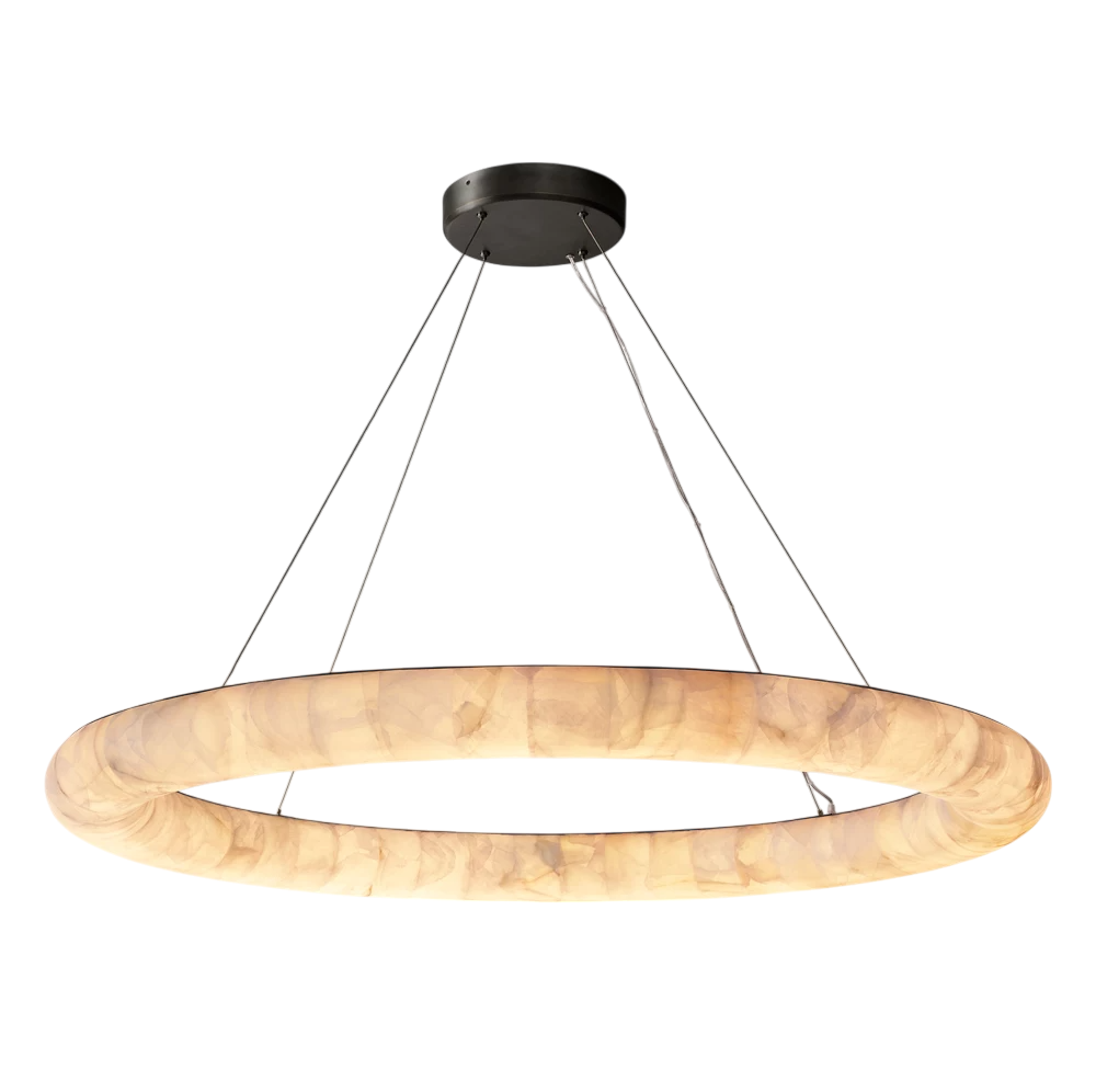 Rivaga Lisse Alabaster Round Chandelier 31" 41" 61"D