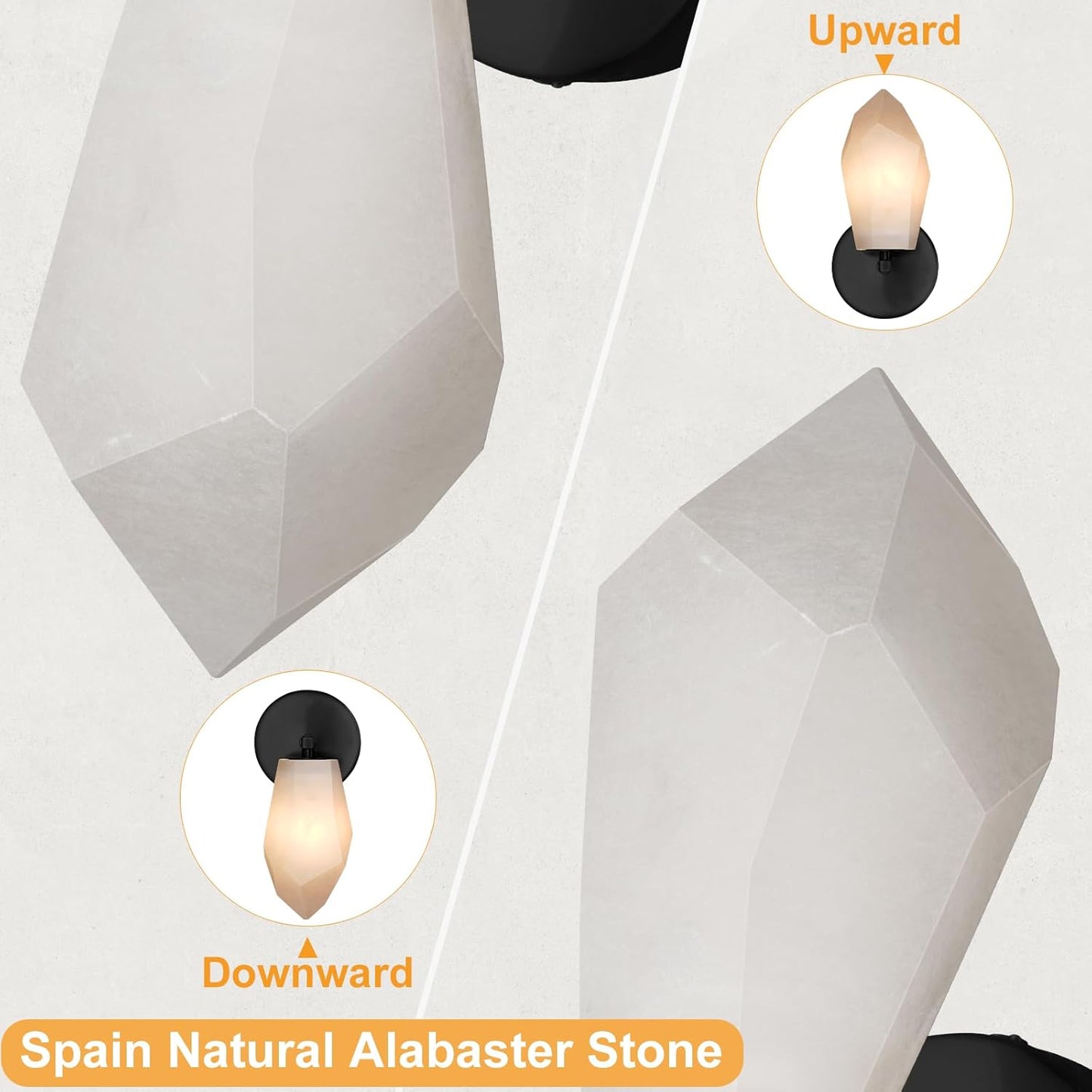 Black Alabaster Wall Sconce