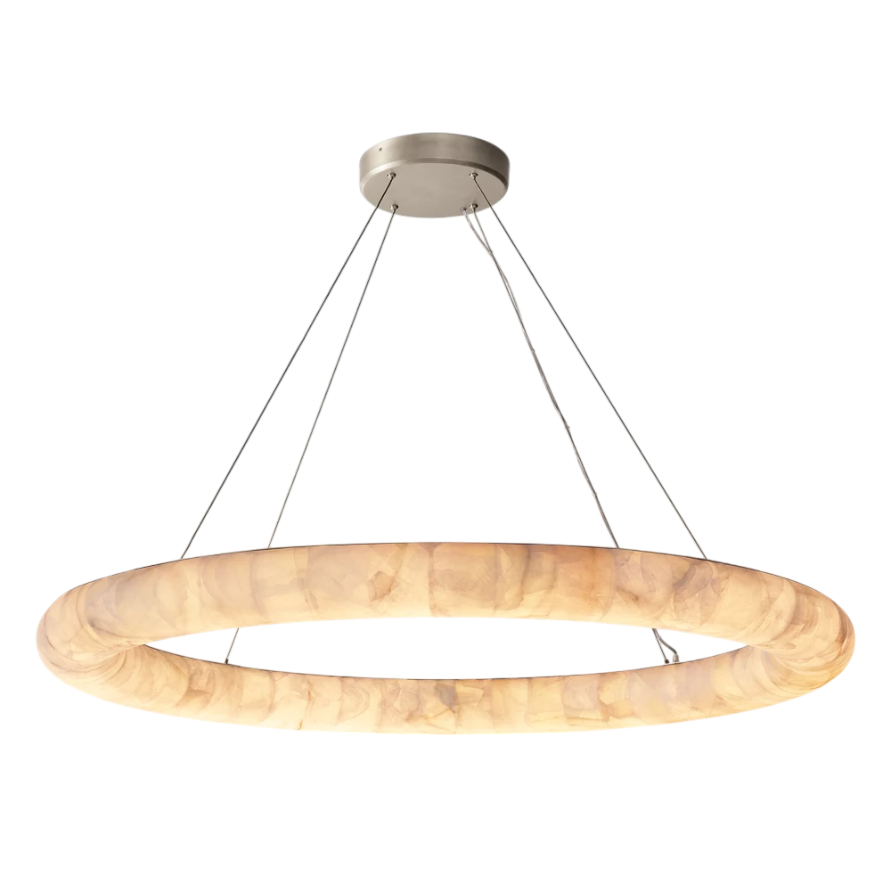 Rivaga Lisse Alabaster Round Chandelier 31" 41" 61"D