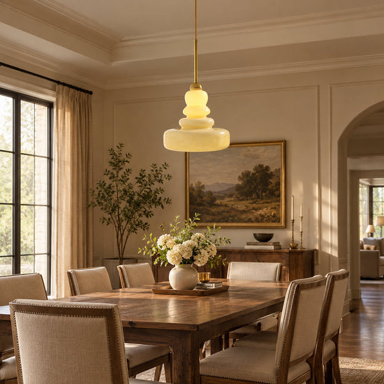 Vintage Aesthetic Glass Pendant Light for Dining Room & Living Room