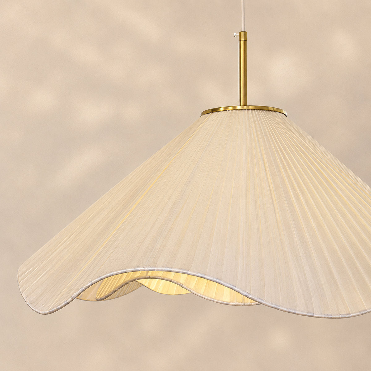 Elara Pendant Light, 15.7-Inch x H 59-Inch, Beige & Gold for Dining Room & Living Room