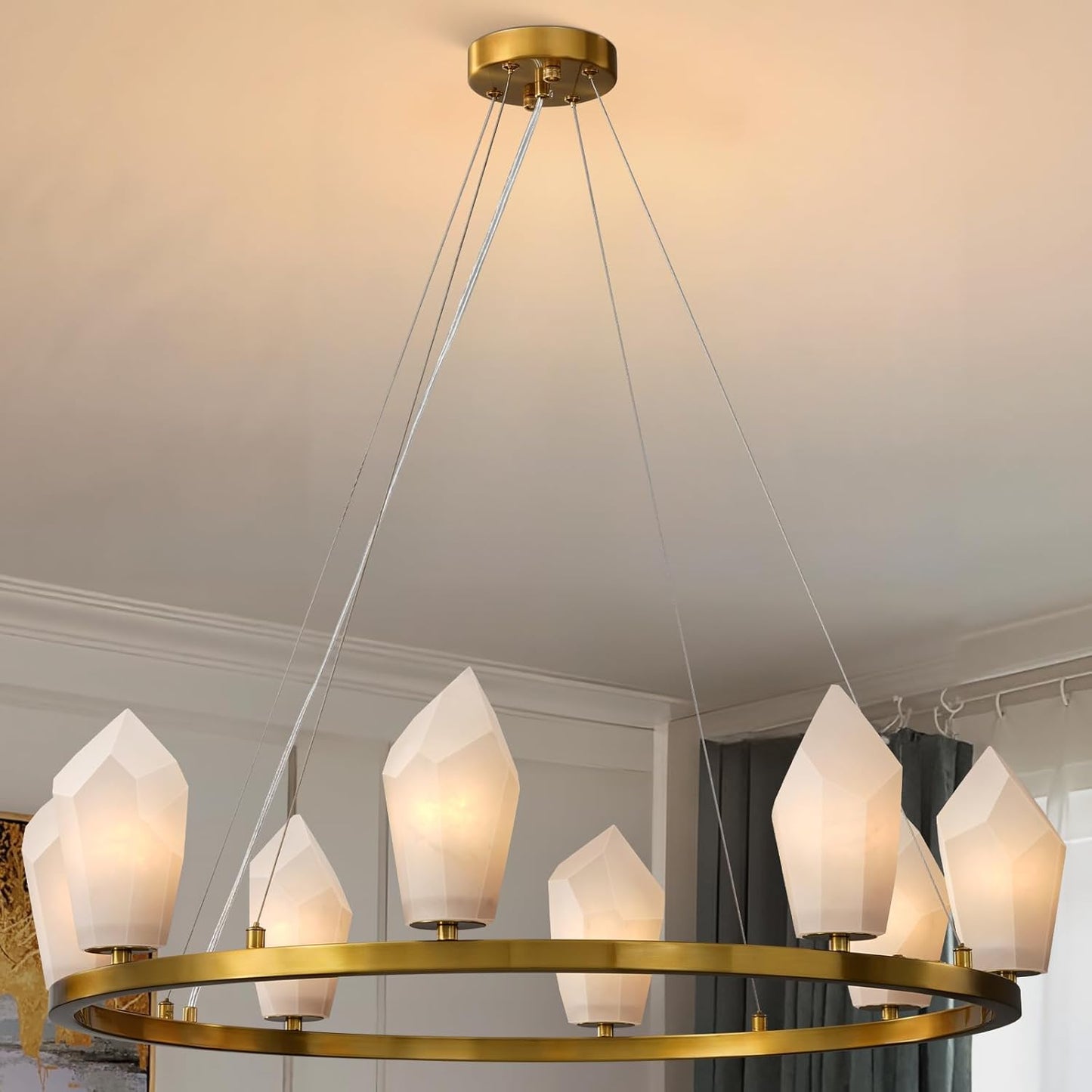 Aibeaury Wagon Wheel Chandelier