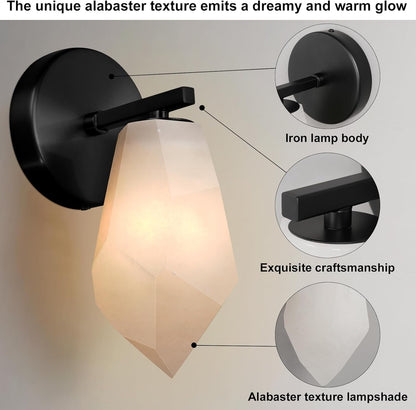 Black Alabaster Wall Sconce