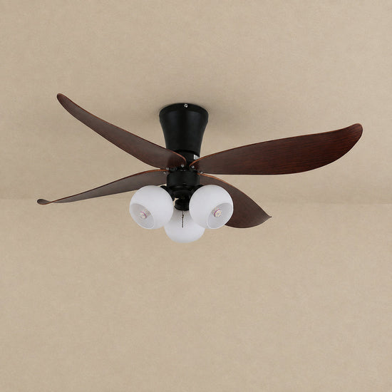 Arbora Bloom Ceiling Fan Light, 36-Inch x H 11.8-Inch, Walnut Wood & White for Living Room