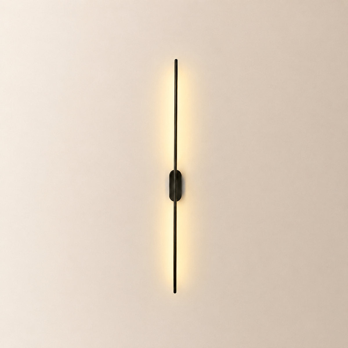 Stick Shaped Metal Wall Lamp, L 2-Inch x W 3.1-Inch x H 23.6~37.4-Inch, Brass, Triac Warm Dimming for Living Room