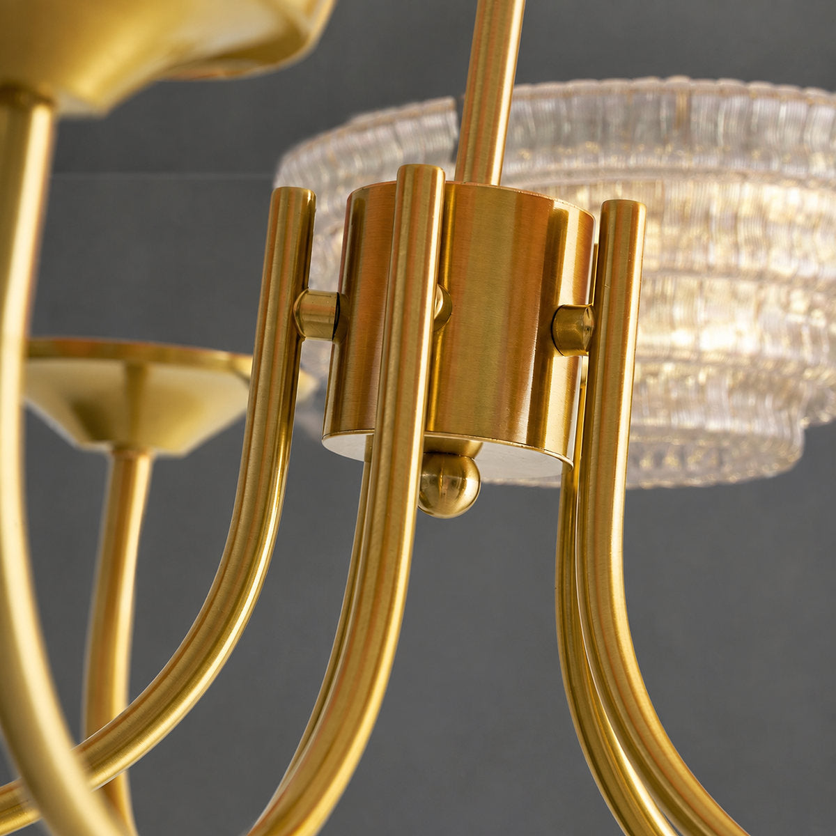 Hand-Sprayed Glass Multi-Light Chandelier