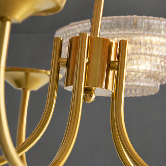 Hand-Sprayed Glass Multi-Light Chandelier