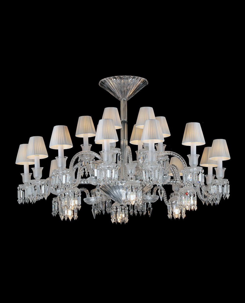 24 Lights Crystal Chandelier with Lampshades