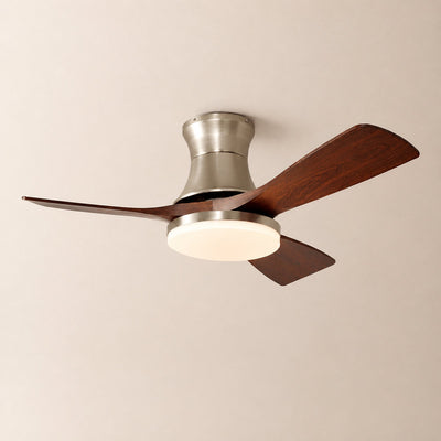 Tricolordeer Walnut Nickel Ceiling Fan Light