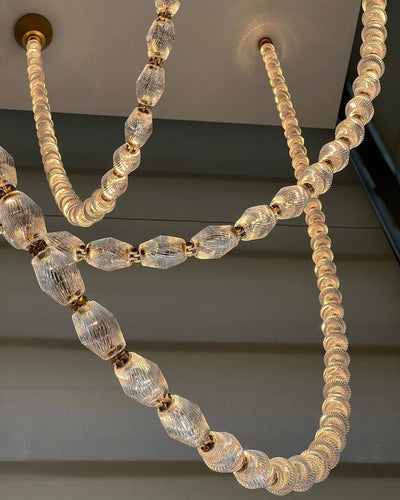 Luxury Crystal Beaded Long Chandelier for High Ceiling 12ft/10ft（customize）
